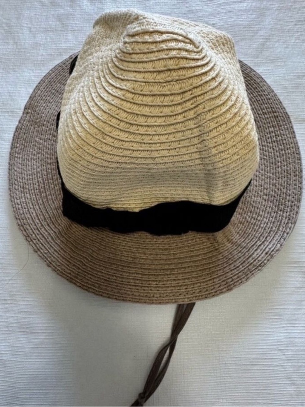Parkhurst Two-Tone Straw Hat - Cream and Brown